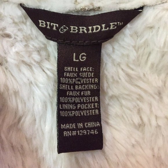 Bit & Bridle Faux Suede Vest Womens L Gently Used - Picture 10 of 11